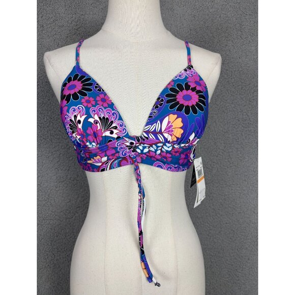 Salt + Cove Juniors' Floral-Print Tie-Back Push Up Bikini Top MultiColor Sm. NWT - Picture 1 of 8